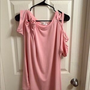 Chic Pink Cold Shoulder Top